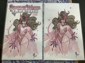 SCARLET WITCH & QUICKSILVER #1 PEACH MOMOKO VIRGIN + TRADE DRESS VARIANT COVER - Picture 1 of 3