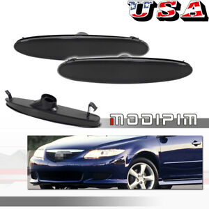 Smoked Lens Front Side Marker Signal Light Housing Kit For 03-08 Mazda 6 GG GY