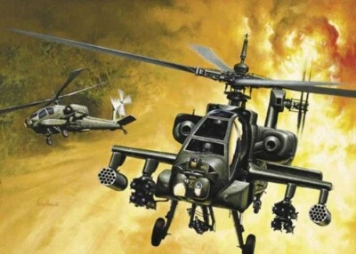 KIT MODELLINO ELICOTTERO MILITARE ITALERI AH64 APACHE MODELLISMO SCALA 1/72 - Immagine 1 di 4