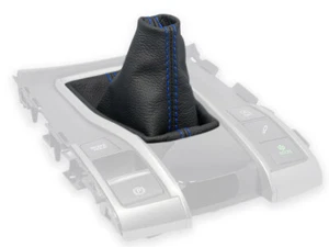 FOR HONDA CIVIC X 10th GEN. GEAR SHIFT BOOT GAITER COVER LEATHER STITCH BLUE - Picture 1 of 5