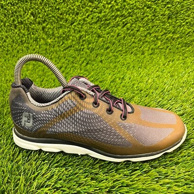 FootJoy EmPower 女式 7.5M 码灰色棕色运动无钉高尔夫鞋 — 第 1/4 张图片