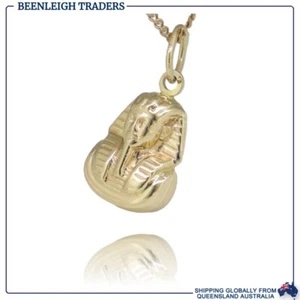 Yellow Gold TUTANKHAMUN or PHAROAH CHARM Guaranteed Genuine 9ct 9k Gold - Picture 1 of 10