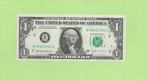1963B ..UNCIRC $1 B 8846 1964 G .... 1963B $1 B-G BARR NOTE FRN - Picture 1 of 2