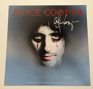 Alice Cooper Alone Nightmare Signed Autographed 12x12 Photo Beckett Certified - Picture 1 of 3