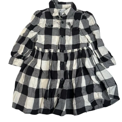 Ralph Lauren Girl Dress Size 24M 24 Months Black and White Buffalo Plaid Checked - Image 1 of 4