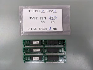 (3) Kingston 8MB EDO SIMMs, 72-pin RAM Memory Sticks (24MB Total) KTM7318 - Picture 1 of 3