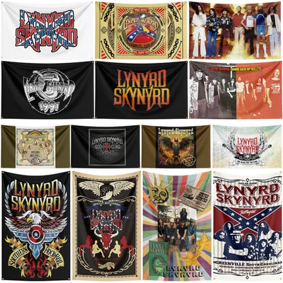 Lynyrd Skynyrd Banda de Rock Bandera Bandera Colgante de Pared Tapiz + 4 Ojales de Latón Foto 1 de 4