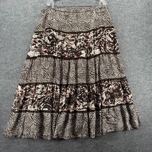 Falda Chicos Para Mujer XL Seda Retazos En Niveles Fluida Hippie Campesina Casa Gitana - Imagen 1 de 7