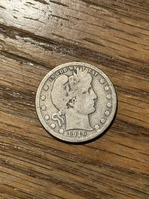 1916 D BARBEIRO QUARTO DE DÓLAR 90% PRATA DENVER ESTADO PERFEITO AMÉRICA 0,25¢ ESTADOS UNIDOS - Imagem 1 de 2