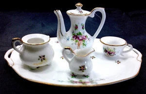 ANTIKES JAPANISCHES PORZELLAN PUPPENHAUS TEESERVICE 40ER JAHRE AUF PLATTE VINTAGE PUPPENSTUBE - Bild 1 von 22