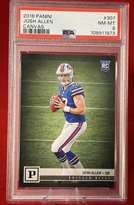 2018 Panini Josh Allen RC #307 Canvas Buffalo Bills Rookie - Graded PSA 8 - Bild 1 von 2
