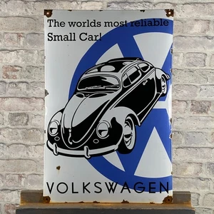 VOLKSWAGEN Enamel Sign 23.6x15.7" (60x40cm) Nice Vintage Garage Advertising Sign - Picture 1 of 17