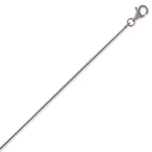 Chaîne Argent 925 Rhodié Maille Serpent Ronde 1mm - Picture 1 of 1