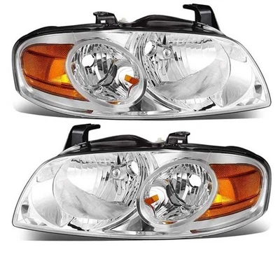 For 04 05 06 Sentra S & Base Headlight Headlamp Head Light Lamp w/Bulb SET PAIR Foto 1 de 4