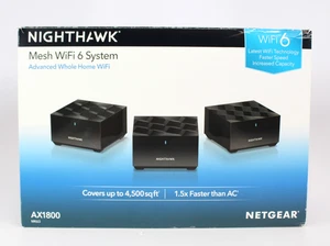 Netgear Nighthawk AX1800 Mesh WiFi 6 Whole House Wi-Fi System MK63-100NAS - Afbeelding 1 van 13