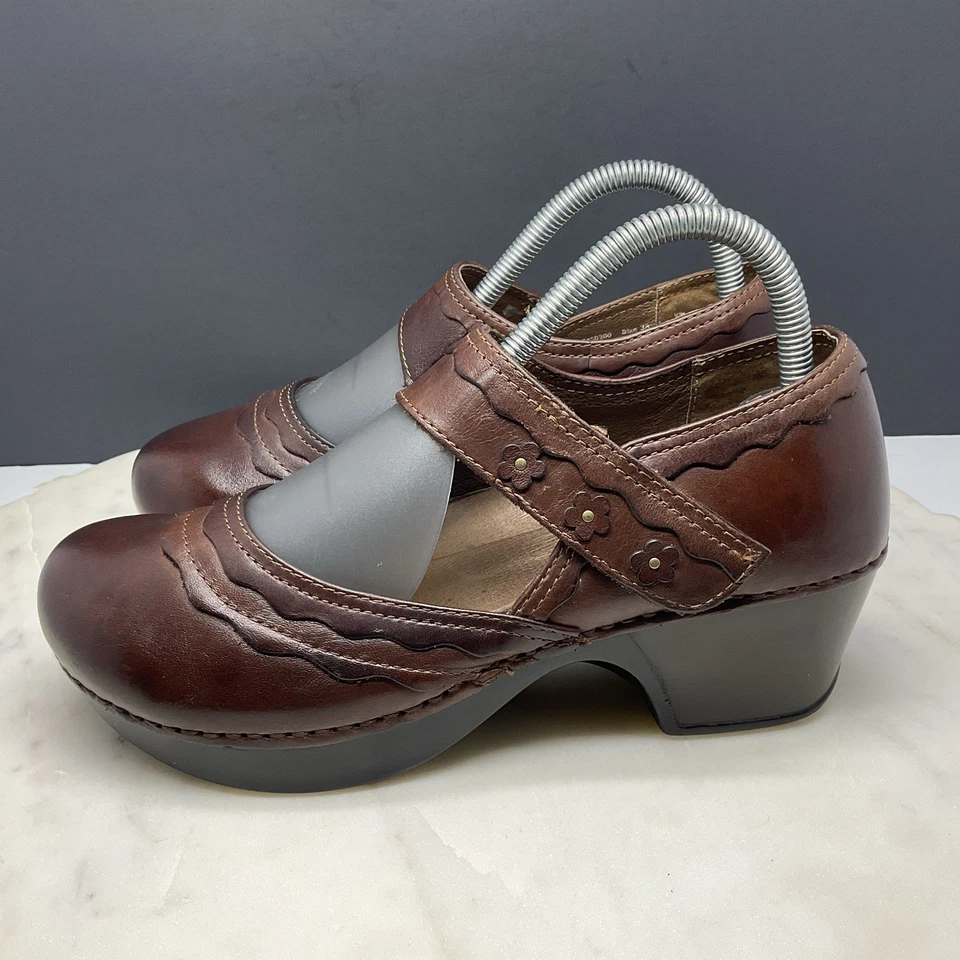 Zapatos Dansko Harlow Mary Jane para mujer talla 7,5-8 EU 38 marrón cuero tacón cómodo Foto 1 de 4