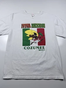Viva Mexico Cozumel T-Shirt Herren M weiß Grafik Tee Cartoon Figur Baumwolle - Bild 1 von 6