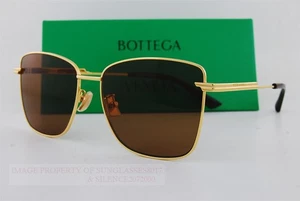 Closeout New Authentic Bottega Veneta Sunglasses BV 1237/S-002 Gold/Brown - Picture 1 of 8