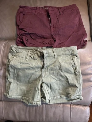 Lote de 2 Pantalones Cortos Elásticos AMERICAN EAGLE OUTFITTERS ~ Talla 12 Foto 1 de 4