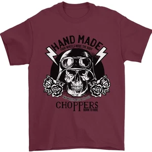 Hecho a Mano Helicópteros Motero Moto Bicicleta Camiseta Hombre 100% Algodón - Imagen 1 de 28