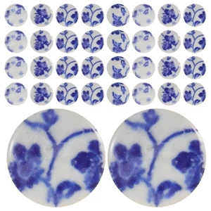 Fragments De Porcelaine Bleu Blanc Petits Carreaux Accessoires Céramique - Afbeelding 1 van 12