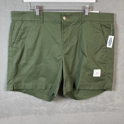 Pantalón corto Old Navy para mujer tiro medio diario 5" talla 18 oliva nuevo con etiquetas Foto 1 de 4