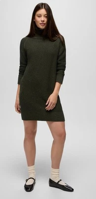Prana Sangria Fields NWT Sweater Dress Turtleneck Evergreen XL Wool Cozy Knit - Image 1 of 4