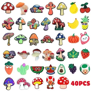 40pcs Mushroom Shoe Charms for Clog Slides Sandals, Glowing Cute Mushroom Sho... - Picture 1 of 8