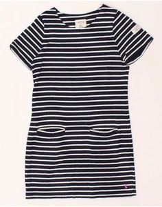 JOULES Womens T-Shirt Dress UK 8 Small Navy Blue Striped Cotton - Picture 1 of 3