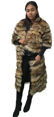 Handmade Fox Fur Coat (Tails) – Convertible Detachable Top, Short Jacket, S - Image 1 of 4