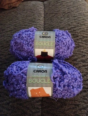 Caron Simply SOFT Boucle Yarn 2-#0013 GRAPE 3 盎司/85 克,38 码/35 米 骨架 全新  — 第 1/4 张图片