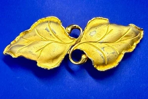 Paquette Signed Leaf  Interlocking Two Piece Vintage Belt Buckle To Restore - Picture 1 of 22