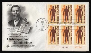 #1469 8c Osteopathic Medicine-Plate Block, Art Craft H/C **ANY 5=FREE SHIPPING** - Picture 1 of 1