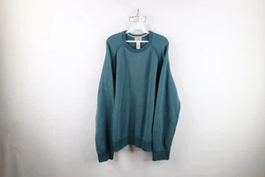 Vintage LL Bean Mens 2XL Faded Blank Heavyweight Thermal Knit Crewneck Sweater - Picture 1 of 9