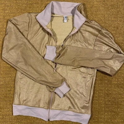 vintage american apparel gold lamme track jacket xs made in usa glitter shiny - Image 1 of 4