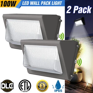 100W LED Wall Pack Light Dusk to Dawn Industrial Commercial Light Fixture -2pack - Picture 1 of 9