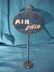 1930s TOY AMOCO GAS STATION SIGN 10" Repainted " AIR FIELD " - Picture 1 of 2