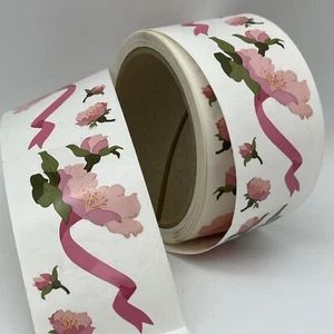 Pegatinas de la señora Grossman por yarda rollo cinta de flores rosas 1994 vintage raras - Imagen 1 de 7