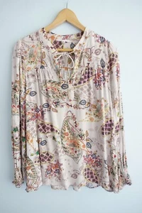 Loobies Story Blouse Womens size 14 Colourful Paisley Gypsy Boho Ladies Top - Picture 1 of 18