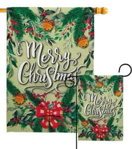 Merry Chistmas Garden Flag Winter Christmas Decorative Gift Yard House Banner - Picture 1 of 13