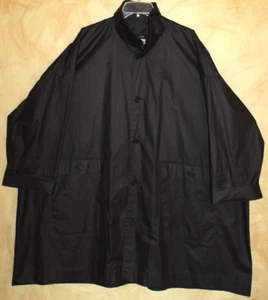 Eskandar - Sz 1 Oversized Brown Cotton Lagenlook Flowing Luxury Rain Coat Jacket - Picture 1 of 6