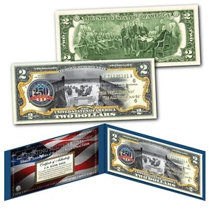 ARMY 250th ANNIVERSARY Milestones of the U.S. Armed Forces Authentic US $2 Bill - Picture 1 of 1