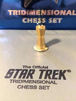 Torre de oro de ajedrez 3D tridimensional Star Trek. Franklin Mint 1994 pieza única Foto 1 de 4