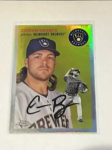 2023 Topps Chrome Platinum Corbin Burns #230 Silver Refractor Milwaukee Brewers - Picture 1 of 2