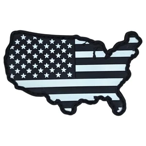 USA AMERICAN FLAG COUNTRY MAP SWAT BLACK OPS TACTICAL GLOW PVC HOOK MORALE PATCH - Picture 1 of 4