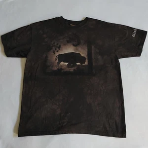 The Mountain Buffalo Bison T Shirt Size Large Brown Tie Dye Oklahoma 2008 - Picture 1 of 6
