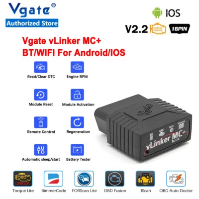 Vgate vLinker MC+ WIFI BT4.0 OBD2-Fehlercodeleser Diagnosegeräte für Android/IOS - Bild 1 von 4