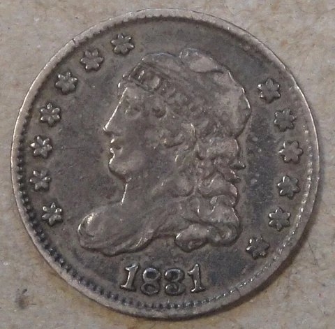 1831 Capped Bust Half Dime XF Cover