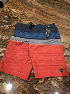 O'Neill Hyperfreak Board Shorts Mens 30 Blue Red July 4th Swim Trunks Heist NWT - Picture 1 of 12