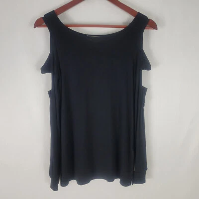 Camisa para mujer Pink Republic XS Top nueva negra manga larga hombro frío cuello barco Foto 1 de 4